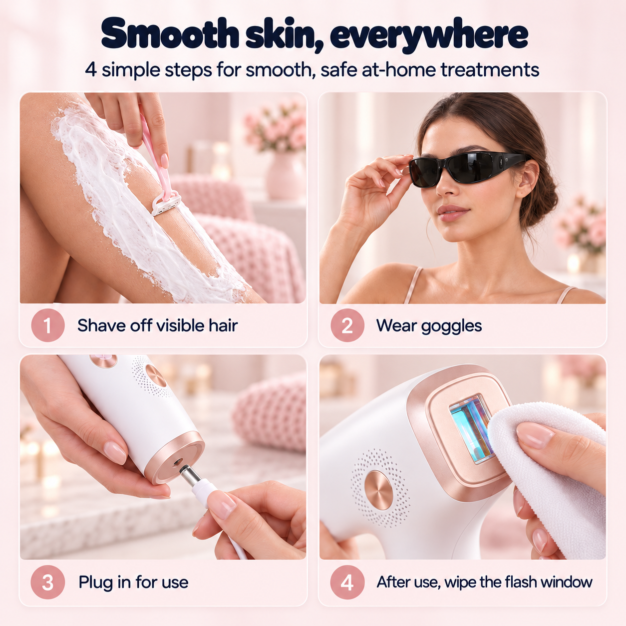 IPL Ice Cooling Laser Hair Removal Handset Permanently